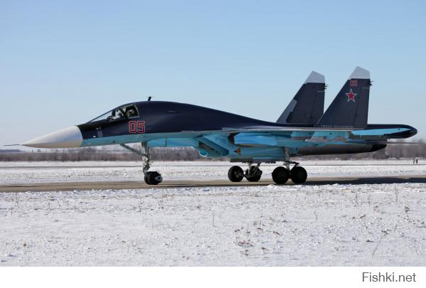 Четыре Су-34 над Северным полюсом