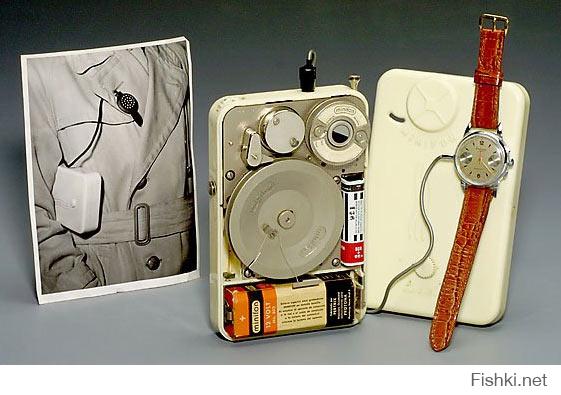 В 40-х годах уже были карманные магнитофоны. Например, Minifon Pocket Wire P-55: