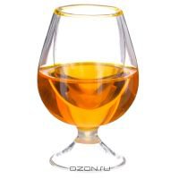 Есть для подобных приколов рюмки-непроливайки, вот из неё уже реально не просто выпить, а из этой бутылки без проблем. :)