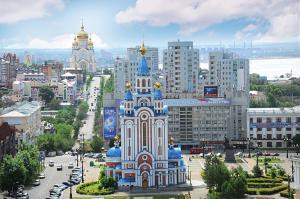 Над Амуром белым парусом 
высятся дома Хабаровска...
А увидишь город издали- 
словно не  дома,а корабли.