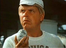 Здесь у него картошка рассыпалась. Растяпа!