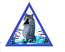 задали недавно ребенку(3-Й класс) изобрести семейные знаки на выставку. один из них у него был с подписью: "Гостей кормить обязательно"  такой: