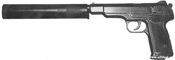 Вот пистолет стечкина с глушителем - это да. :)
Лучший пистолет из которых довелось пострелять.
Стреляет бесшумнее всех остальных (как что-нибдуь упало металлическое тяжолое рядом, глухо) Можно стрелять очередями, как из автомата.