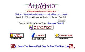 А вот когда я первый раз в 95 году выполз в интернет с модема US Robotics 56k То яндекса и рамблера еще небыло а был такой поисковик Алтависта