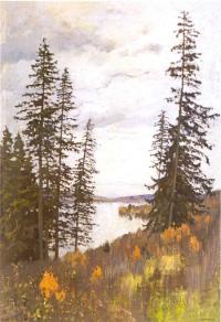 Хорошие "Большая дорога" и "на Севере". Тоже Левитан. Вообще у Левитана осенняя тематика часто преобладает. Плюс у Шишкина "Рожь" и "Сосновый бор"