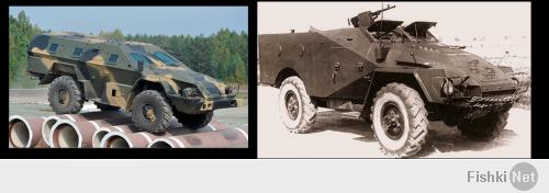 БТР-40 (годы производства 1950-1960) справа и новое российское чудо-оружие слева. найдите отличия))