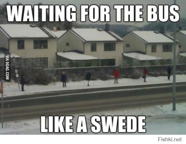 Автобусная остановка в  Швеции )