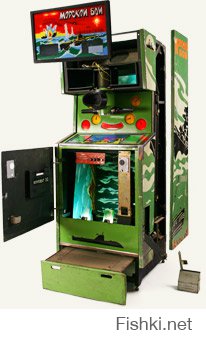 Введя 
 
Музей советских игровых автоматов
можно поиграть в «Морской бой» «Городки» 
http:///f/1/seafight-anons.jpg
