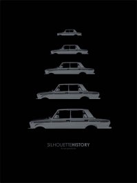 Автомобильная история в виде арт-силуэтов