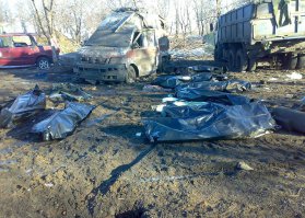 Позиции 128-ой горно-пехотной бригады ВСУ под Дебальцево.