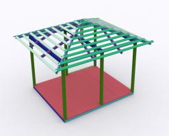 видимо покраска пропиткой :)
у меня как раз сейчас эпопея с беседкой, так я там все сам, даже чертеж сварганил в максе.