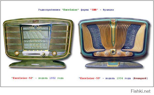 Ну вещи красивые конечно. Но заслуга здесь в основном не советских дизайнеров, а зарубежных.
Все эти вещи скопированы с иностранных.
Вот приемник ЗВЕЗДА - например с французского "Excelsior-52"