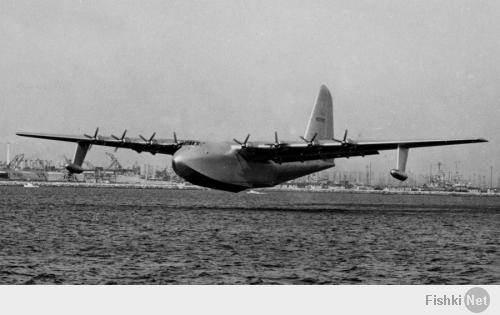 Самый большой в мире деревянный самолёт в мире. Hughes H-4 Hercules (Spruce Goose - Еловый Гусь). Построен за 13 млн. долларов и взлетел всего лишь раз, для испытаний. 
Википедия: "Хьюз H-4 Геркуле́с (англ. Hughes H-4 Hercules) — транспортная деревянная летающая лодка, разработанная американской фирмой Hughes Aircraft под руководством Говарда Хьюза. Этот 136-тонный самолёт, первоначально обозначенный как НК-1 и получивший неофициальное прозвище Spruce Goose («Щёголь, Пижон», дословно «Еловый гусь»), был самой большой когда-либо построенной летающей лодкой, а размах его крыла и поныне остаётся рекордным — 98 метров. Он был предназначен для транспортировки 750 солдат при полном снаряжении.

В начале Второй мировой войны правительство США выделило Хьюзу 13 миллионов долларов на изготовление прототипа летающего судна, но к окончанию военных действий летательный аппарат готов не был, что объяснялось нехваткой алюминия, а также упрямством Хьюза, стремившегося создать безупречную машину. Самолёт Hercules, пилотируемый самим Говардом Хьюзом, совершил свой первый и единственный полёт только 2 ноября 1947 года, когда поднялся в воздух на высоту 21 метр и покрыл приблизительно два километра по прямой над гаванью Лос-Анджелеса. После длительного хранения самолёт был отправлен в музей Лонг-Бич, Калифорния. В настоящее время является экспонатом музея Evergreen International Aviation в Макминнвилле (Орегон), куда был перевезён в 1993 году."
