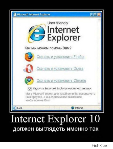 Internet Explorer по-прежнему остается самым популярным браузером