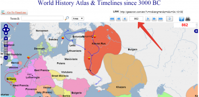 карта России в динамике, начиная с Киевской Руси до сегодняшнего дня