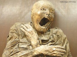 это же наш современник судя по рубахе который попал в египет и его замуровали как пришельца живьем