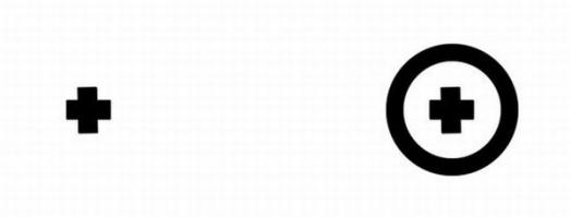 Тест на проверку слепой зоны.
Это делается так: закройте правый глаз и левым глазом посмотрите на правый крестик, который обведён кружочком. Держите лицо и монитор горизонтально. Не сводя взгляда с правого крестика, приближайте (или отдаляйте) лицо от монитора и одновременно следите за левым крестиком (не переводя на него взгляд). В определённый момент он исчезнет.

Он просто его не видел