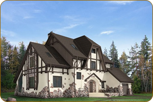 ''Найти людей, которые могут делать такую вот художественную кладку, я не могу''
Как бы эта художественная кладка в один прекрасный день не рухнула на голову, одно только отсутствие толковых замыкающих камней в арках чего стоит.
Мужик конечно большой энтузиаст, но уж больно черпнул через край, слишком несуразный вид у дома вышел, не пойми что. 
Что бы вышло красиво тут либо нужОн талант, либо работа по готовым эскизам, планам, чертежам. Вариантов тысячи. Но когда у человека нет таланта и обращаться к готовым вариантам спроектированным профессионалами-выше чувства собственного достоинства, но эксклюзива ну жуть как ооочень хочется, в результате мы и имеем то что имеем, выше.
Вроде как намёк на сказочный дом , так запилил бы такой в стиле средневекового ''фахверк'' куда можно очень легко интегрировать элементы того же  средневекового замка которые он очень любит.