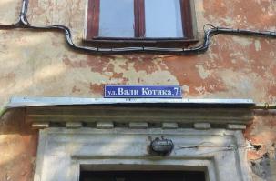 Не сразу понял, чем котик провинился. Потом дошло, что улица названа в честь Героя Советского Союза.