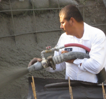 Отличная роба для распыливания жидкого бетона под давлением.