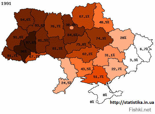 Их искусственно вытянули, как обоснование того, что "Украина это не Россия" - чтоб отделение обосновать. Вот свинопасы и выышиванщикирулят страной теперь - насколько успешно, сами видите.
Вот экспансия - навяливание Украинского языка (гифка, по годам):