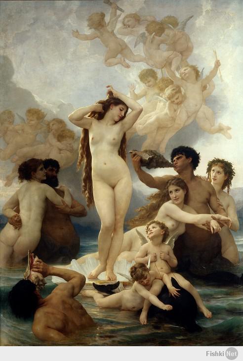 Адольф Уильям Бугро, Франция.
Картина "Я бы вдул" или  "Венера и двое ябывдулов"