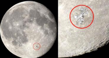 Англичанин заснял НЛО на фоне Луны