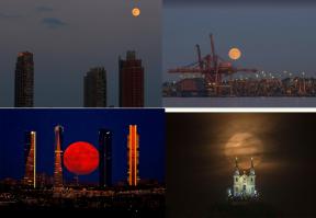 Фотографы, объясните мне эту загадку. Сверху - фотки, которые выдал Яндекс на запрос суперлуние2014, снизу фотки из этого поста.Как-то очень по-разному выглядит.