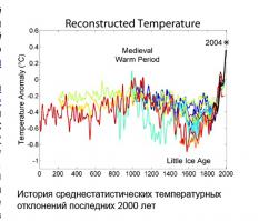 Вот на картинке абсолютно официальная версия. По ней где-то с 1000 года до 1800 идет почти непрерывное похолодание. Есть пока непризнанные исследования, там все круче.