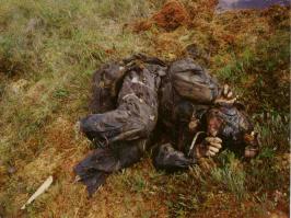 КАПАЮ ПОСТОЯННО И ВЕДАЛ ПОСТРАШНЕЕ
Найденный через 55 лет после гибели советский летчик Борис Александрович Лазарев. Истребитель «Харрикейн» сержанта Лазарева из 760-го смешанного авиационного полка 259-й иад 7-й ВА Карельского фронта был сбит в ходе воздушного боя 21 февраля 1943 года немецким летчиком-асом обер-фельдфебелем Рудольфом Мюллером из 6-й эскадрильи «Экспертенштаффель» (6/JG5 «Expertenstaffel») 5-ой истребительной эскадры Люфтваффе и упал в болото в 40 километрах от г. Лоухи Карело-Финской ССР (современная республика Карелия). Советский лётчик не успел покинуть самолёт и погиб в момент удара об землю.

Самолет с останками пилота был поднят из болота в 1998 году Санкт-Петербургской поисковой группой «Высота». Болотистая местность, бензин и масло из двигателя истребителя не позволили истлеть телу погибшего лётчика. Только лицо пилота было размозжено об приборную панель, а ступни были оторваны. В кабине пилота были найдены летные очки и самодельный нож с нанесенной на нем надписью «Другу Боре во второй год войны», на поясном ремне летчика висел пистолет ТТ, в карманах комбинезона были обнаружены красноармейская книжка, комсомольский билет, два письма и патроны от пистолета россыпью.

Сержант Лазарев с подобающими ему почестями похоронен на мемориальном военном кладбище в поселке Чупа Лоухского района Карелии. Детали найденного самолета были использованы при реставрации другого найденного «Харрикейна» для экспозиции Центрального военно-исторического музея на Поклонной горе в Москве. Родственники погибшего до сих пор не найдены.