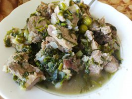 Чакапули из баранины с зеленью-Грузия