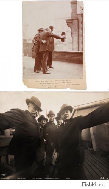Фотографический автопортрет был сделан в 1920 году на крыше Marceau Studio в Нью-Йорке. На снимке можно увидеть пятерых усатых мужчин, удерживающих старую аналоговую камеру на расстоянии вытянутой руки.