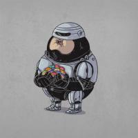 У робокопа отсутствует тело. как он умудрился)))?