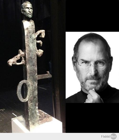 В штаб квартире Apple появится памятник Стиву Джобсу. Кто обьяснит смысл букв - получит айфон;)