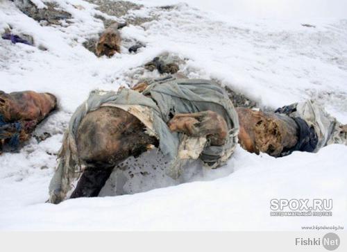 Многие знают, что покорение вершин - это смертельно опасно. И те, кто поднимаются, не всегда спускаются. На Горе умирают и новички, и опытные альпинисты. Но совсем не многие знают, что умершие остаются там, где их застигла судьба. Нам, людям цивилизации, интернета и города - по меньшей мере странно слышать, что тот же Эверест давно превратился в кладбище. Трупов на нем не счесть, и никто не спешит спускать их вниз.
Эверест - это современная Голгофа. Тот, кто идет туда, знает - у него есть шанс не вернуться. Рулетка с Горой. Повезет - не повезет. Не все зависит от тебя. Ураганный ветер, замерзший клапан на кислородном балоне, неправильный расчет времени, лавина, истощение и пр.
Эверест часто доказывает людям, что они смертны. Хотя бы тем, что когда поднимаешься видишь тела тех, кому уже больше никогда не суждено спуститься.
По статистике на гору поднялось около 1500 человек.
Остались там (по разным источникам) от 120 до 200. Можете себе представить?
Среди этих 200 человек есть и те, кто всегда будет встречать новых покорителей. По разным источникам на северном маршруте находится восемь открыто лежащих тел. 
Среди них двое русских. С юга находится около десяти. А если отойти влево или вправо...
Существуют видеокадры, на которых группа альпинистов проходит мимо умирающего человека. Альпинисты лишь спрашивают, как зовут погибшего (это ещё живого человека!!!). Он с трудом отвечает и продолжает замерзать, а группа проходит мимо него.
Можно по-разному относиться к альпинистам, покоряющим Эверест, считать их героями (коли покорили вершину) либо неудачниками (отошли назад или погибли), мужественными людьми (совершать подъём на такую высоту) или подлецами (если вы лишились кислородного баллона, сломали ногу или обморозились - помощь к вам не придёт НИКОГДА!!! вы - сами по себе и помогать вам никто не станет). Склоны Эвереста усеяны трупами. Об этом говорить не принято, но это - так. И это трупы не только альпинистов, но и тех же шерпов. Есть свидиетельства того, что умирающие люди по два-три дня просили помощи у разных проходящих мимо к вершине групп. Помощи не получил НИКТО. "Мой подъём - это мой подъём" - таков девиз альпинистов.
Так что сто раз подумайте о том, КУДА вы и идёте и ЧТО вас может ждать. Слова из песни Высоцкого "Если друг оказался вдруг" в данном контексте являются абсолютной бессмыслицей. Вас попросту никто не поймёт...
Введите в Яндексе "трупы на Эвересте" и вы всё сами узнаете.