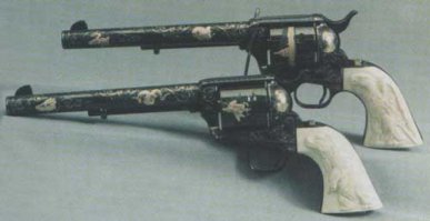 А потом актер рассказал руководству фирмы «Кольт» о своем подарке, и было принято решение изготовить для Брежнева два эксклюзивных револьвера с заводскими номерами ЛИБ-1 (Леонид Ильич Брежнев-1) и ЛИБ-2.Украшенные богатой гравировкой, отделанные золотом и слоновой костью, они сами по себе — произведение искусства. На рукоятке надпись на русском: «Оружейная компания Кольта Генеральному секретарю Л. И. Брежневу». Вручил этот подарок Брежневу президент Джеральд Форд в ноябре 1974 года во время встречи во Владивостоке.