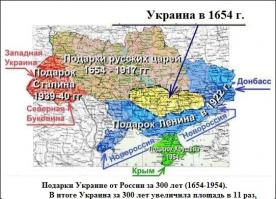 Эй, ублюдок! Эту хрень я уже читал и не раз. Ахинеи тут более, чем достаточно и обсуждался этот вопрос уже не раз. В связи с этим вот несколько вопросов:

"Взамен Крыма от Украины в Российскую Федерацию тогда, в 1954-ом году (протокол Президиума ЦК КПСС №49 от 25 января 1954 г.), передали Таганрог и приграничные к нему земли, по территории равные площади полуострова в Черном море. "
___________________________________________________________________
Это грубая ложь. В протоколе №49 от 25 января 1954 г. ни слова не говорится о Таганрге. Вообще ни слова. Вот текст 
Ничего за Крым России не передавалось. Это ложь и вымысел.

Таганрог был основа Петром Великим, соответственно укры никакого отношения к нему не имели изначально. Однако в результате того, что Ленин в 1917 году создал искусственное образование "Украину", которая позже стала "УССР", в 1920−1924 Таганрог входил в состав Донецкой губернии УССР, в феврале 1924 года был возвращён в состав РСФСР. Более Таганрог к Украине не относился. Только 4 года во время гражданской войны! СООТВЕТСТВЕННО в 1954 году он не мог быть передан никакой украине и не был передан. Козлина, ты брехливая!

И далее берхня совершенно наглая и циничная:
"Ранее, еще 25 февраля 1919 г., по настоянию Москвы, 4 северных уезда Черниговской губернии были переданы РСФСР"
____________________________________________________________________
Это и было создание Лениным "Украины". Ведь до него никакой украины не существовало. Чернигов - это русская земля, которая в результате большевистских игрищ вошли в искусственную украину.

Далее "Также из состава УССР были вычленены и переданы РСФСР населенные этническими украинцами Белгородский и Грайворонский уезды."
____________________________________________
Это те русские уезды, куда разрешали селиться украинцам, когда их вырезали турки и поляки. Это не сделало исконно русские земли "украинскими".


"В августе 1924 года также были переданы в состав РСФСР часть Шахтинского и Таганрогского округов Донецкой губернии Украинской ССР. Таким образом, целая Белгородская область, а также часть Брянской, Курской, Воронежской и Ростовской областей Россия забрала у Украины."
_____________________________________________________
Вот тут я долго ржал))) В 1924 году забрала у укарины, а дала..., как я уже писал, в 1920 году  Дибил ты)))


Далее. "Это были исторически и этнически исконно украинские земли, население которых традиционно разговаривало на украинском языке и на насильственную русификацию которых понадобилось несколько десятилетий (это если не вспоминать еще и другие украинские этнические земли в составе России – Кубань, Краснодарский край и т.д.)."
_________________________________________________________________
Да неужели?! 

В тексте часто встречается фразочка: "по настоянию Москвы были переданы из УССР...". Да вас Москва и создала. Все ваши границы определяла Москва. И если она, что-то передавала туда-сюда (например Таганрог 1920-1924), то она лишь перекладывала своё имущество из одного кармана в другой.

Посмотри, придурок ты тупой, территорию с которой "Украина" (правда тогда такого слова ещё не было) вошла в состав России, когда вас гасили турки и поляки. Всё остальное было вам передано во временное пользование, в РАМКАХ ОДНОЙ СТРАНЫ. 
Вот с какой территорией вы пришли, с такой и валите вам никто ничего дарить не будет.

Я знаю почему вы валите памятники Ленину, который вас и создал. Вы избавляетесь от ненужного свидетеля вашей искусственности, вашей мелкости и ничтожности. Вам не нравится, что он напоминает вам о том, кто вы есть на самом деле.