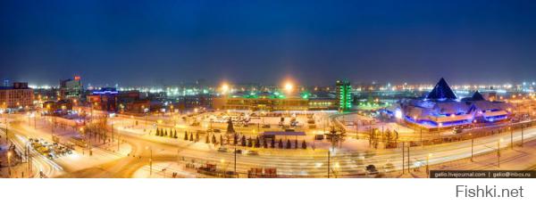 а это зимней ночью Челябинск