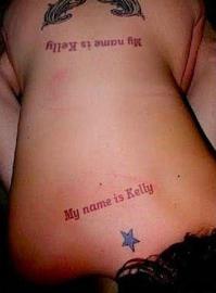 А х...й к силиконовым губам - они понимают? 
Биксы из разряда татуированных сзади - на шее и на пояснице. Для удобства "папика"