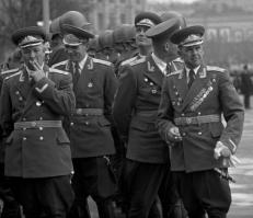 Обратил внимание на фото офицеров в парадной форме - у них кортики. Явно стрелковая часть.
Поискал и обнаружил - да, была такая парадная форма у офицеров, и кортик носили