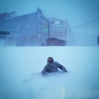 Комсомольск-на-Амуре, Россия. Небольшой снегопад.