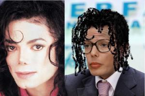 Я не умею пользоваться всякими приложениями, но если вот этому чуду немного волос добавить, то получается Джексон))) Мне кажется красиво прическу сделать, вылитый поп король)