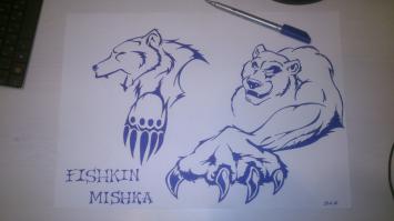 Некоторое время назад была идея создать ФишкиногоМишку. Первые наброски...