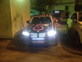 Я своей девушке вот так украсил машину на 8е марта.