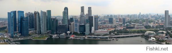 Вид на Сингапур из бассеина Marina Bay Sands