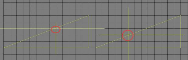 тут мухлеж с черчением, на самом деле красный и зеленый треугольники отличаются по размерам, если так расчертить, вот расчертил для проверки