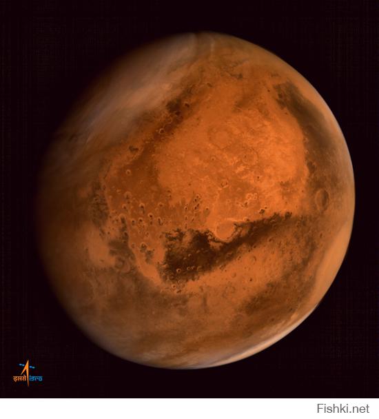 Марс от индийского космического аппарата Mars Orbiter: