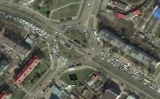 Всенародно любимое Старокубанское кольцо в Краснодаре, которое грозятся развести на несколько уровней. Обратите внимание на пробки на ровном месте.