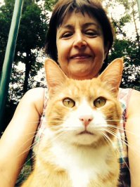 Моя сестра с котом из приюта.