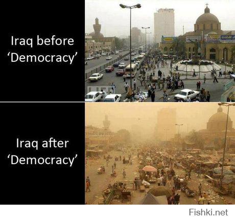 Ирак до и после демократизации.